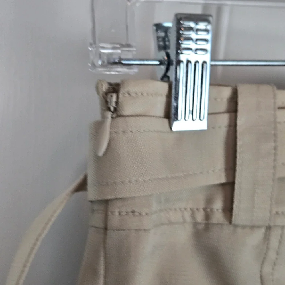 St. John Skirt Women's Size 4 Belted Cargo Pocket Utility Beige Mobwife Military